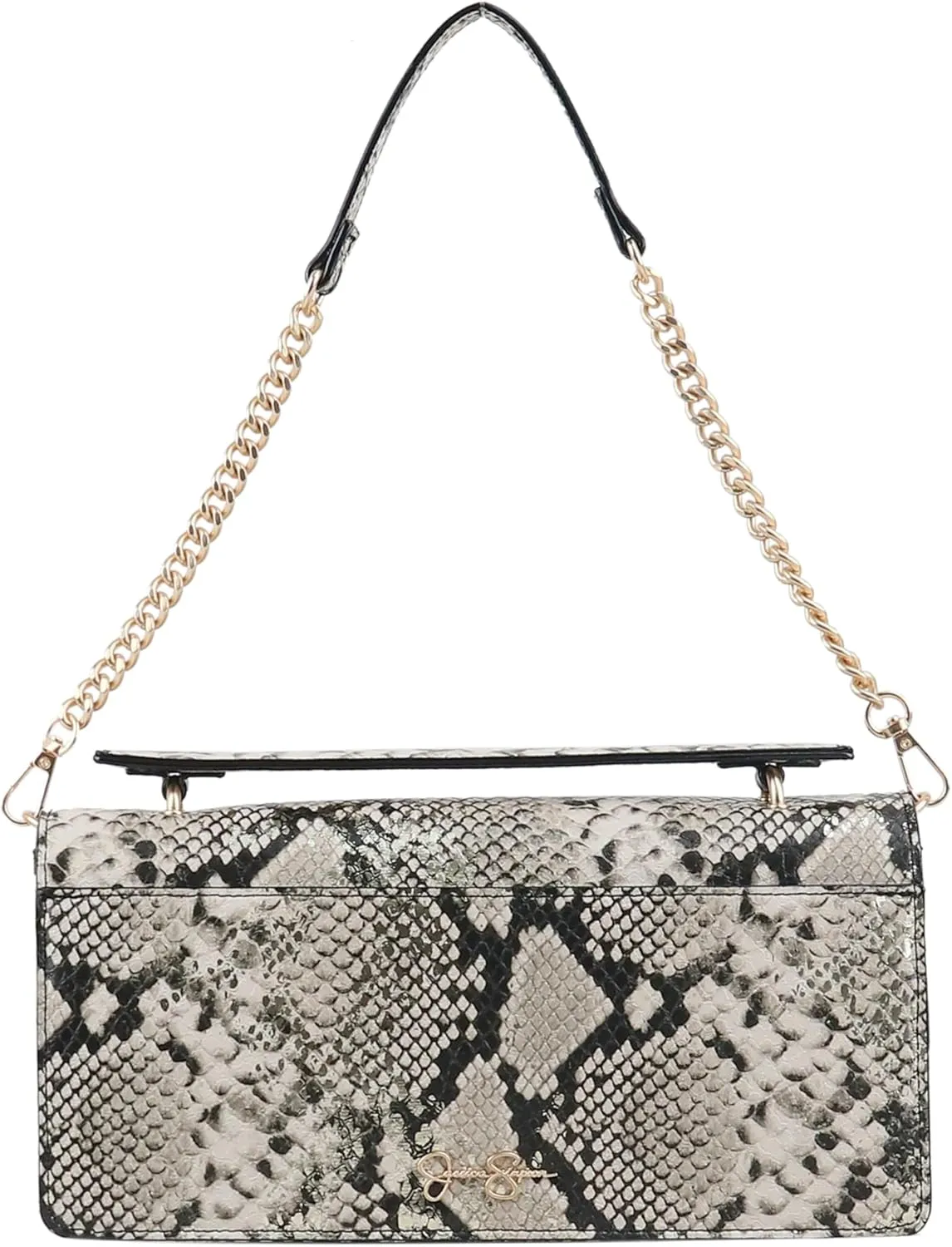 Jessica Simpson Brooke Clutch, Stylish Shoulder Bag with Chain Strap & Gold Accents
