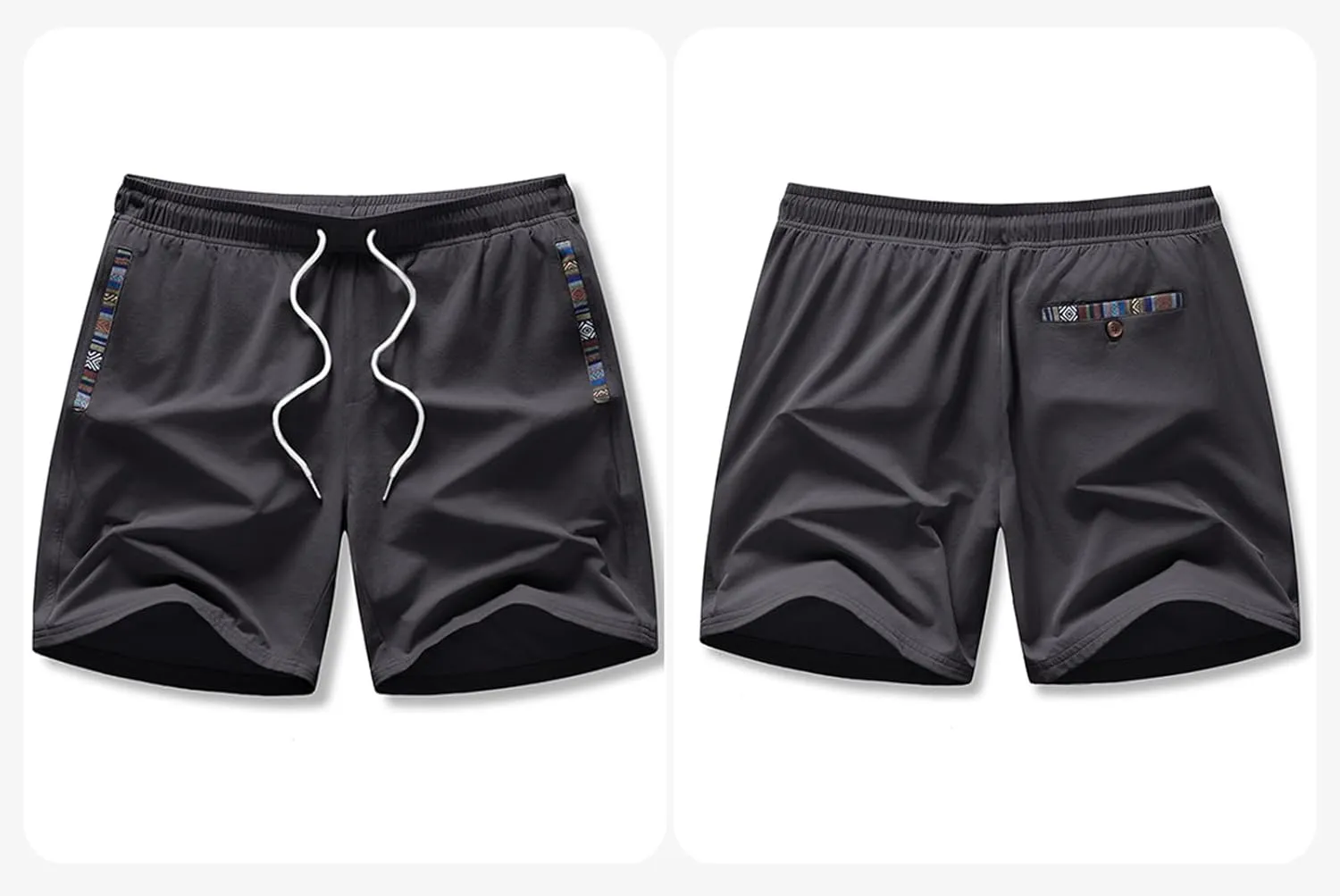 JMIERR Men's Casual Shorts 5"/ 7" Drawstring Summer Quick Dry Beach Stretch Waist Athletic Gym Short