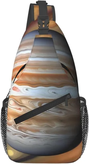 Jupiter Landscape Patterned multifunctional crossbody chest bag, suitable for casual hiking, unisex, convenient travel backpack