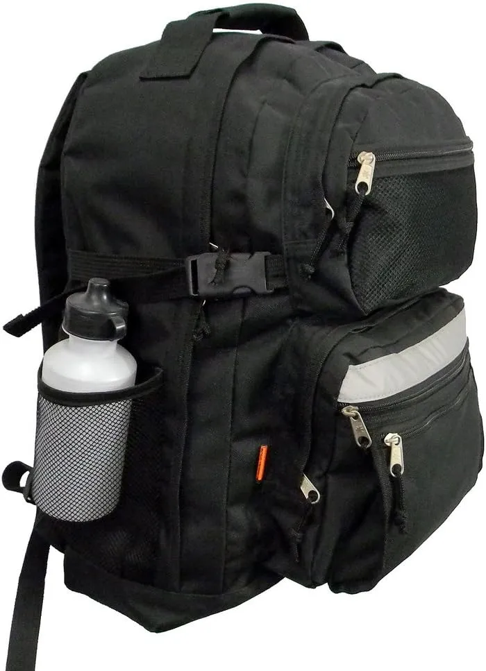 K-Cliffs Large Bookbag Student School Book Bags Big Emergency Backpack Reflective Stripe