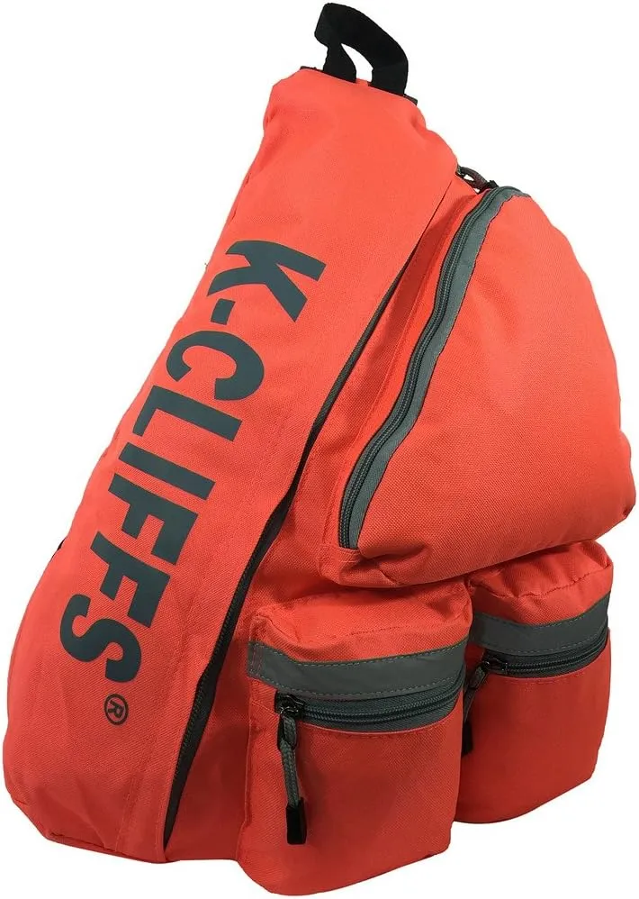 K-Cliffs Safety Sling Backpack Bright Color Travel Body Bag Messenger Bag Daypack School Student Bookbag With Reflective Stripe (Pink)