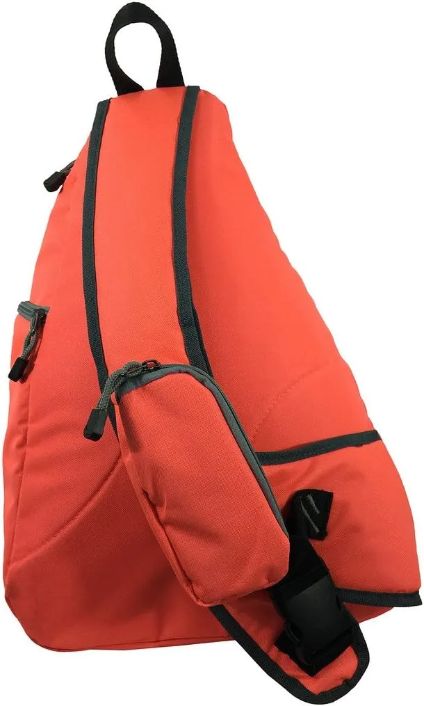 K-Cliffs Safety Sling Backpack Bright Color Travel Body Bag Messenger Bag Daypack School Student Bookbag With Reflective Stripe (Pink)