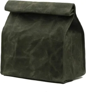Kaaltisy Waxed Canvas Lunch Bags Heavy Duty Lunch Box Eco-friendly Reusable Lunch Sack with Hook and Loop Closure, Green, Hard Handfeel