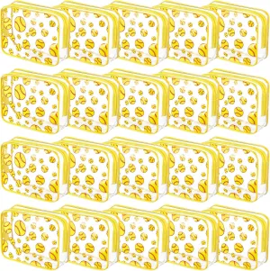 Kacctyen 20 Packs Softball Gifts Makeup Bag Accessories Sport Clear Theme Cosmetic Bag 8 x 6 x 2.4'' Waterproof Travel Pouch PVC Organizer Purse Portable Toiletry Storage Case for Women