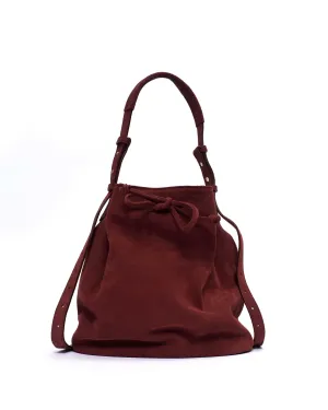 Kacey grand bucket bag Calf suede Pomegranate