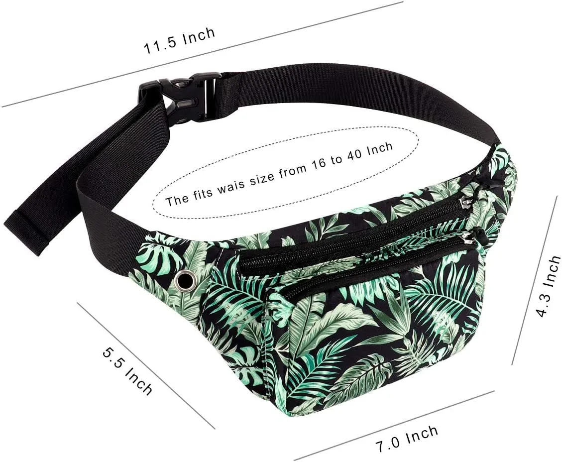 KAMO Fanny Pack, Waist Bag Sling Backpack Water Resistant Durable Polyester Small Waist Bag