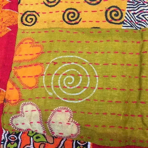 Kantha patchwork cotton carry bag