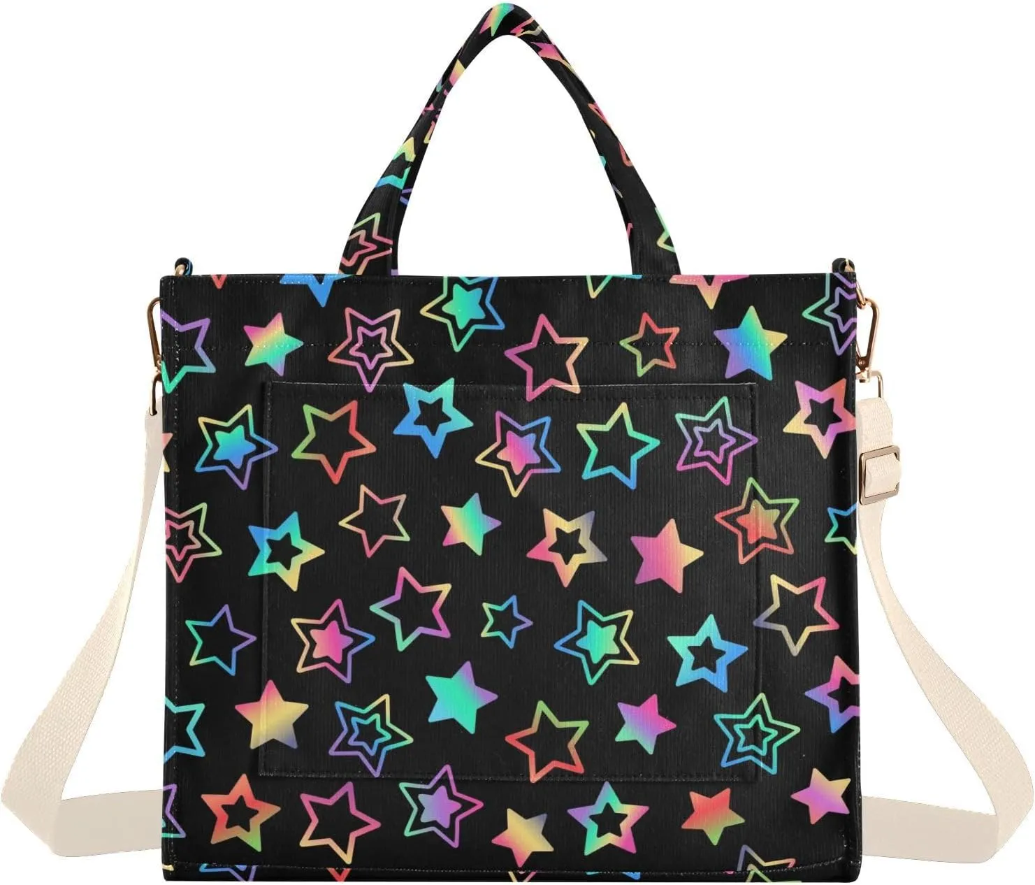 Kigai Gradient Stars Corduroy Tote Bag for Women Hobo Crossbody Bag Purse Stylish Shoulder Handbag Messenger Bags, S