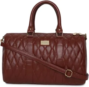 KLEIO Women's Large Quilted Tassel Hand Bag Sling Purse Medium Dark Brown