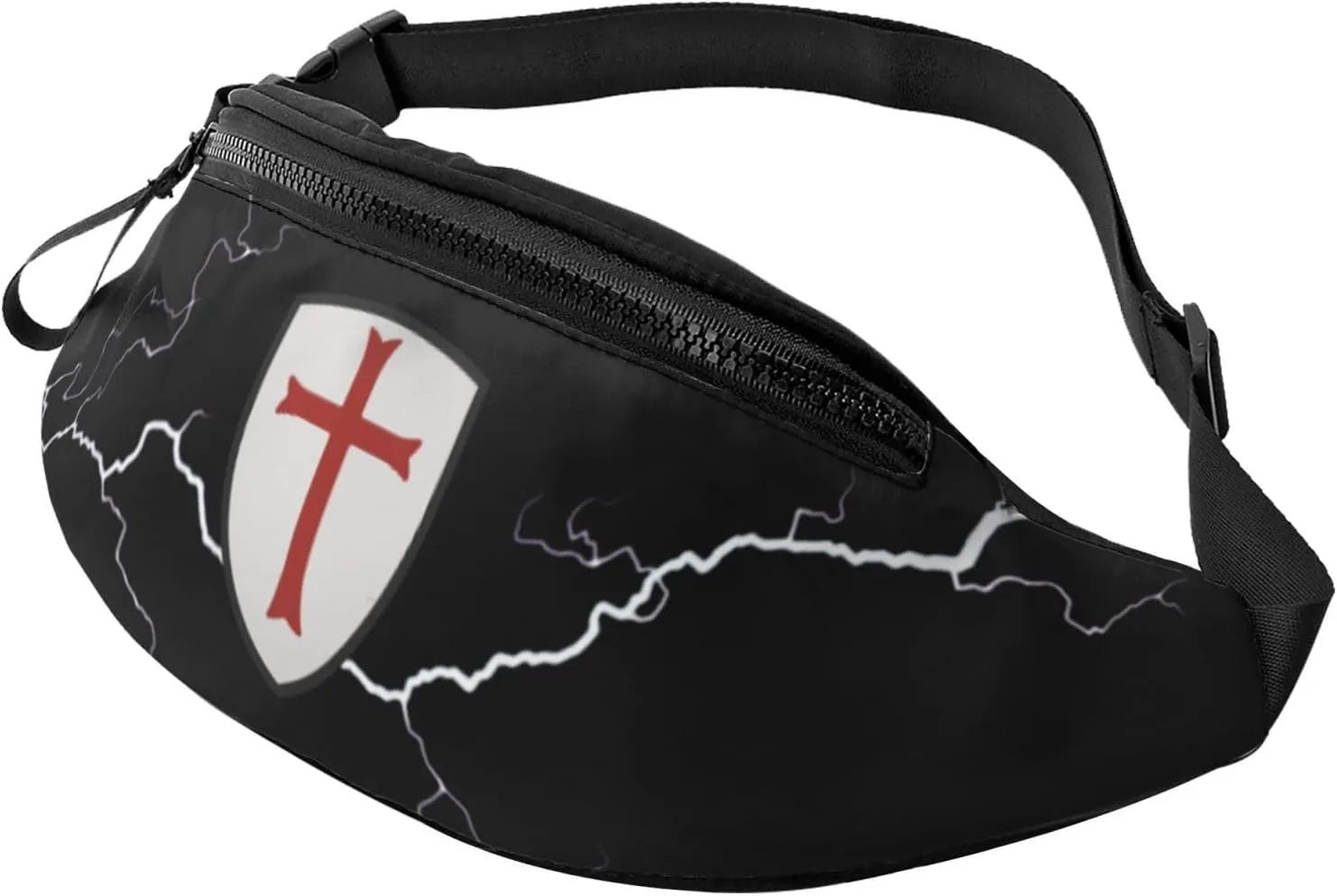 Knights Templar Cross Crossbody waist bag, fashionable waist bag for teenagers, suitable for traveling, running, hiking