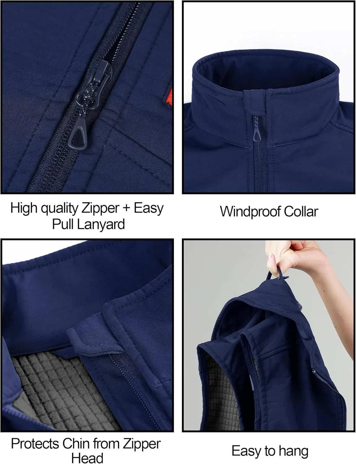 KUTOOK Men’s Softshell Sleeveless Jacket Winter Warm Fleece Outerwear Vests for Cycling Golf Hiking