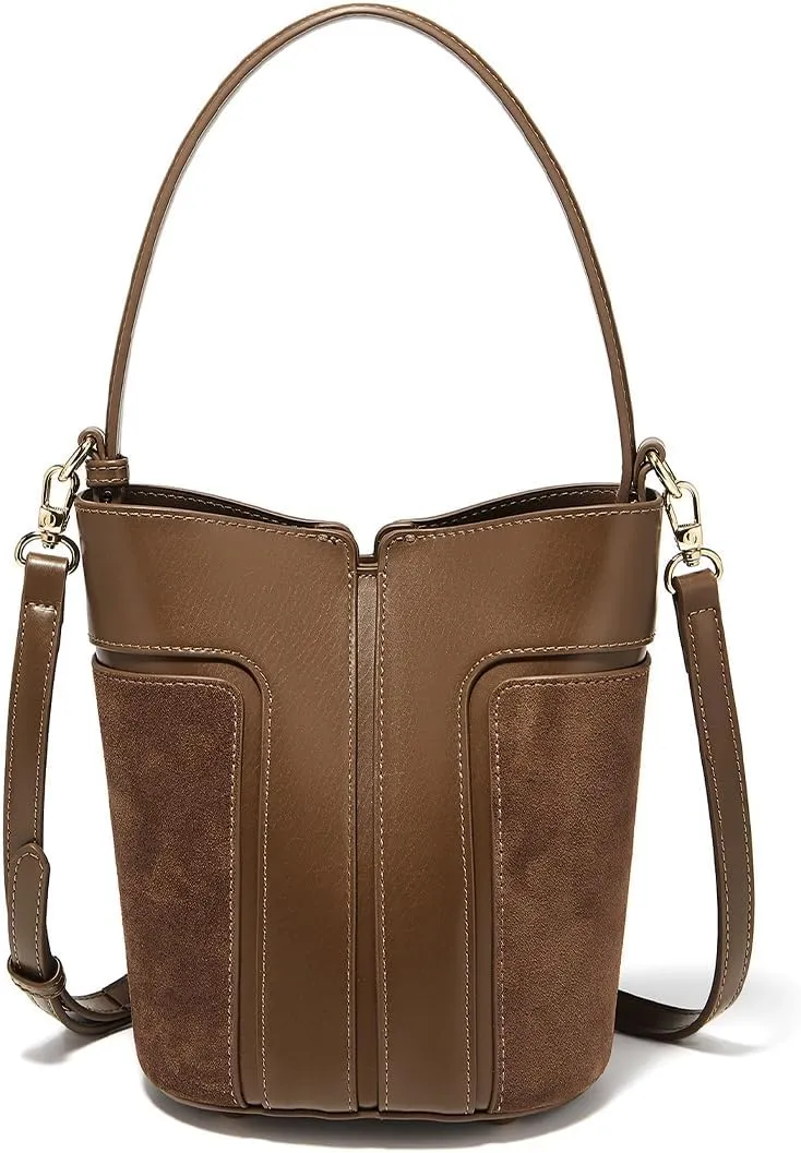 LAORENTOU Canvas Designer Shoulder Bag for Women, Bucket Crossbody Bag for Ladies, Large Capacity Tote Bag