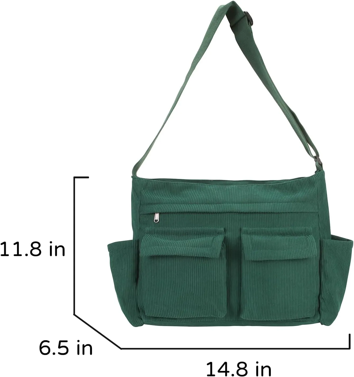 Large Corduroy Tote Bag for School 15.6 Inch Laptop Women Messenger Crossbody Bag