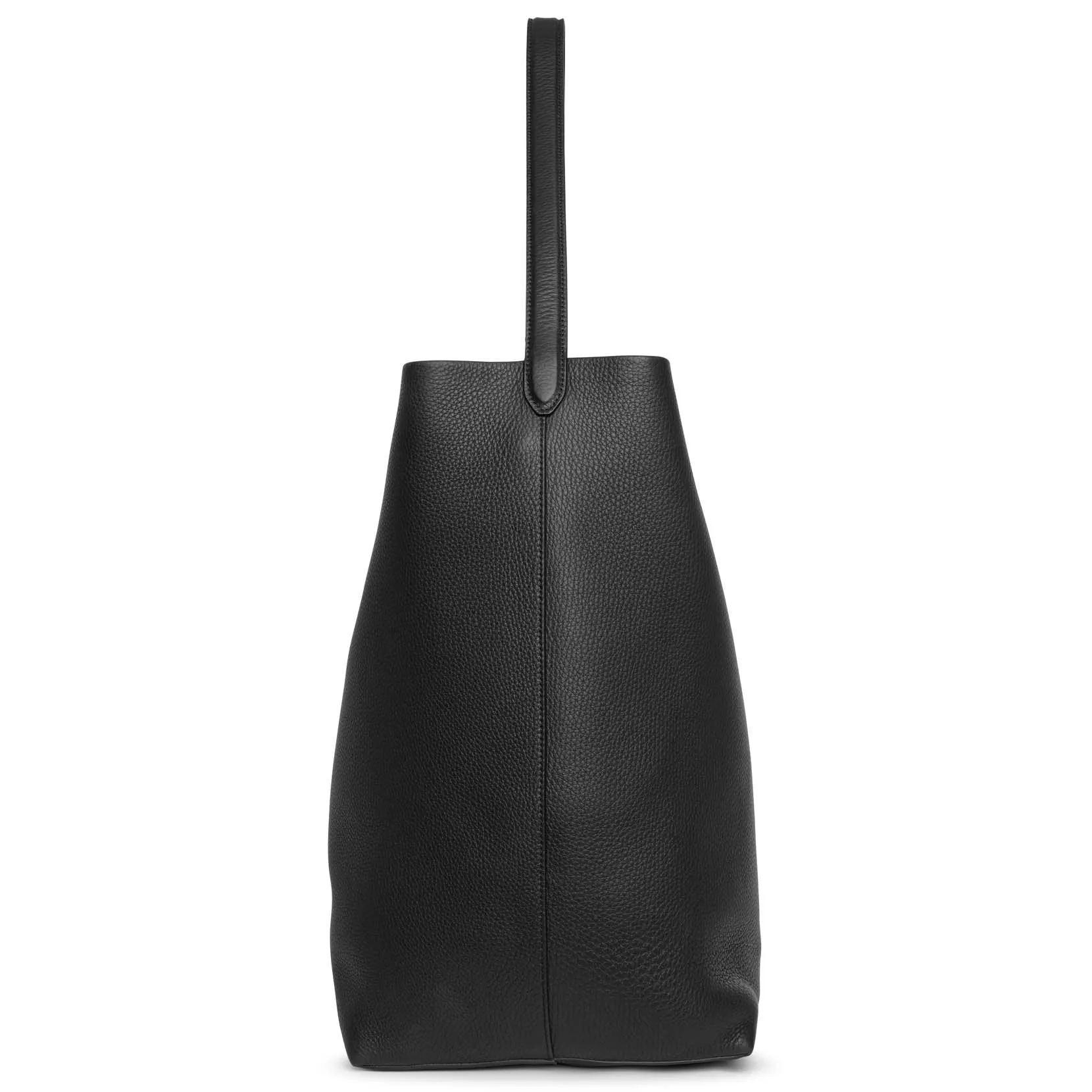 Large N/S black leather park tote bag