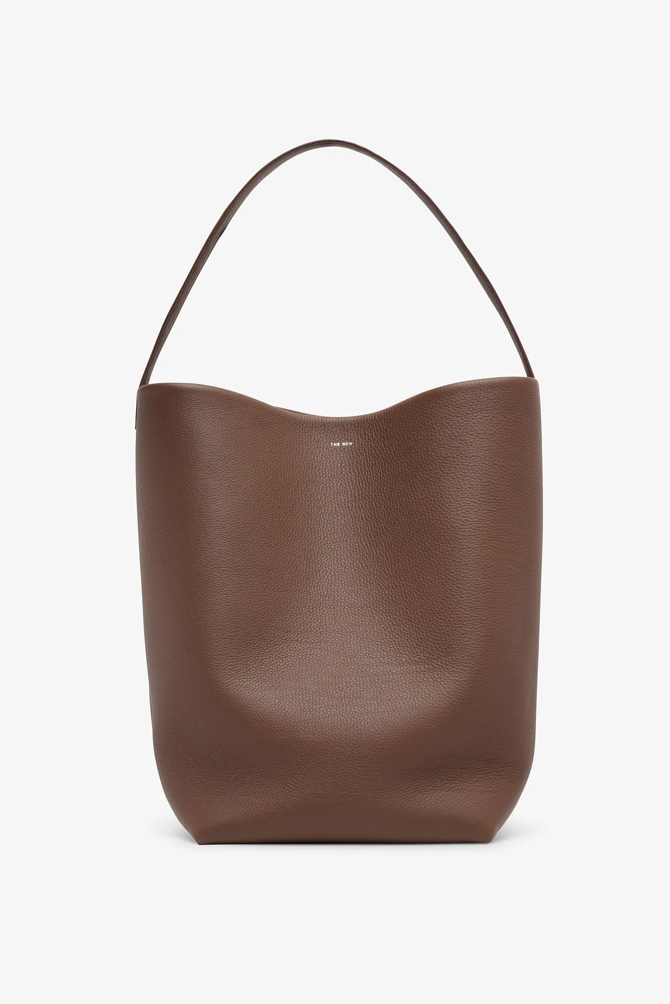 Large N/S dark olive leather tote bag