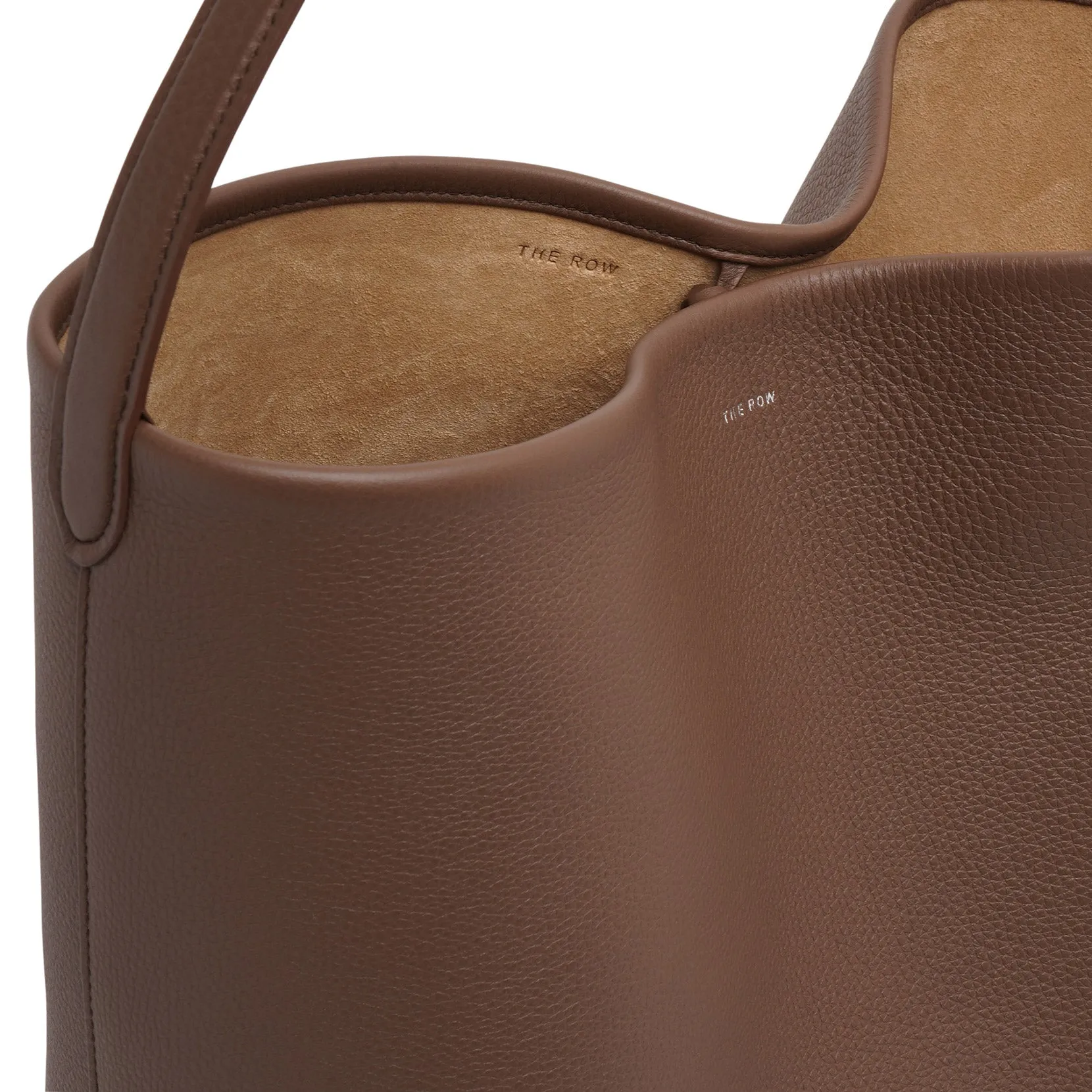 Large N/S dark olive leather tote bag