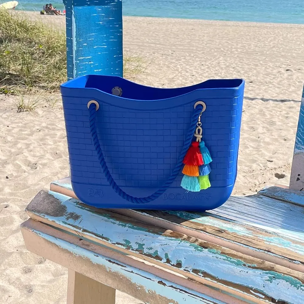 Large Open Rubber Tote Bag, Washable Beach Bags Waterproof Sandproof, Portable Outdoor Tote for Sports Gym & Pool