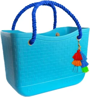 Large Open Rubber Tote Bag, Washable Beach Bags Waterproof Sandproof, Portable Outdoor Tote for Sports Gym & Pool