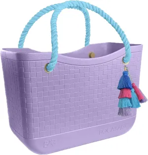 Large Open Rubber Tote Bag, Washable Beach Bags Waterproof Sandproof, Portable Outdoor Tote for Sports Gym & Pool