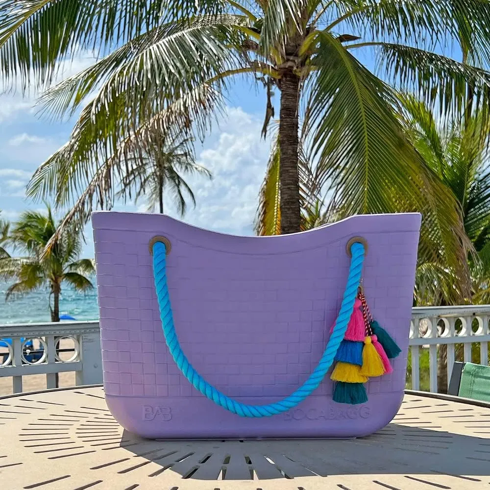 Large Open Rubber Tote Bag, Washable Beach Bags Waterproof Sandproof, Portable Outdoor Tote for Sports Gym & Pool