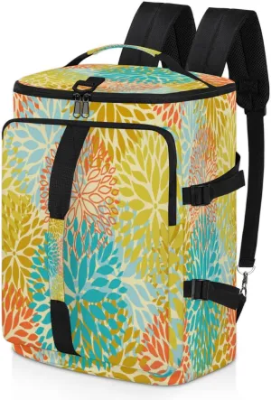 Large Sports Gym Bag With Shoe & Laptop Compartment 47L Waterproof Travel Duffel Bags for Men Women Abstract Daisy Floral Luggage Backpack Duffle Bag