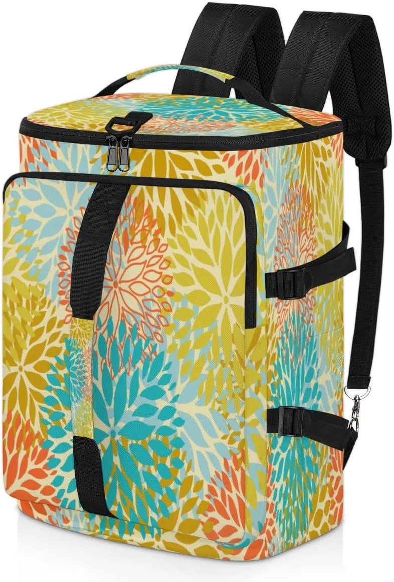 Large Sports Gym Bag With Shoe & Laptop Compartment 47L Waterproof Travel Duffel Bags for Men Women Abstract Daisy Floral Luggage Backpack Duffle Bag
