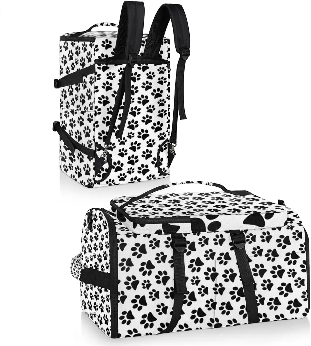 Large Sports Gym Bag With Shoe & Laptop Compartment 47L Waterproof Travel Duffel Bags for Men Women Animal Footprint Luggage Backpack Duffle Bag