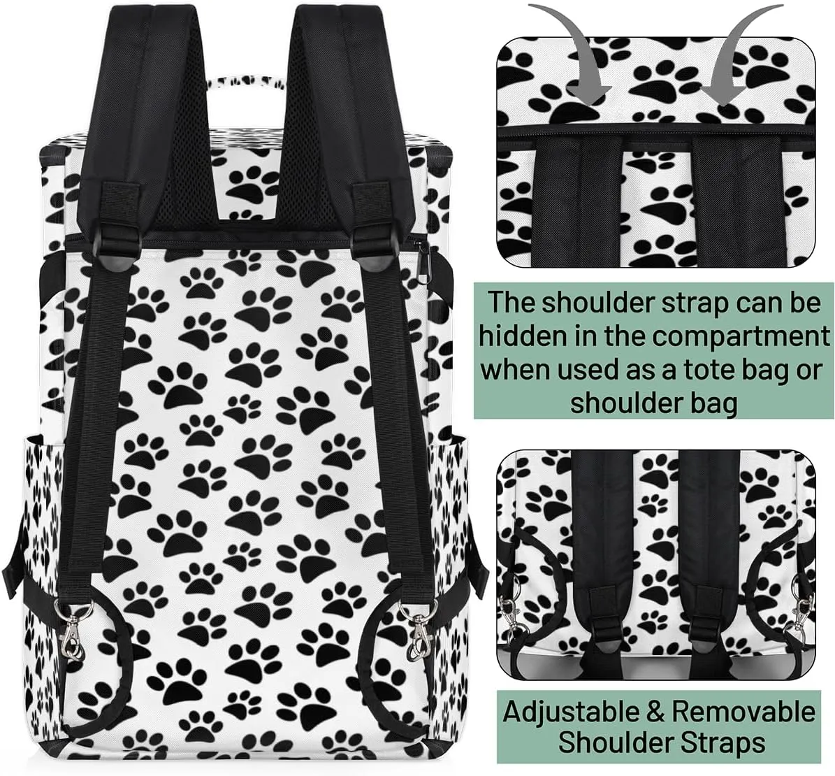Large Sports Gym Bag With Shoe & Laptop Compartment 47L Waterproof Travel Duffel Bags for Men Women Animal Footprint Luggage Backpack Duffle Bag