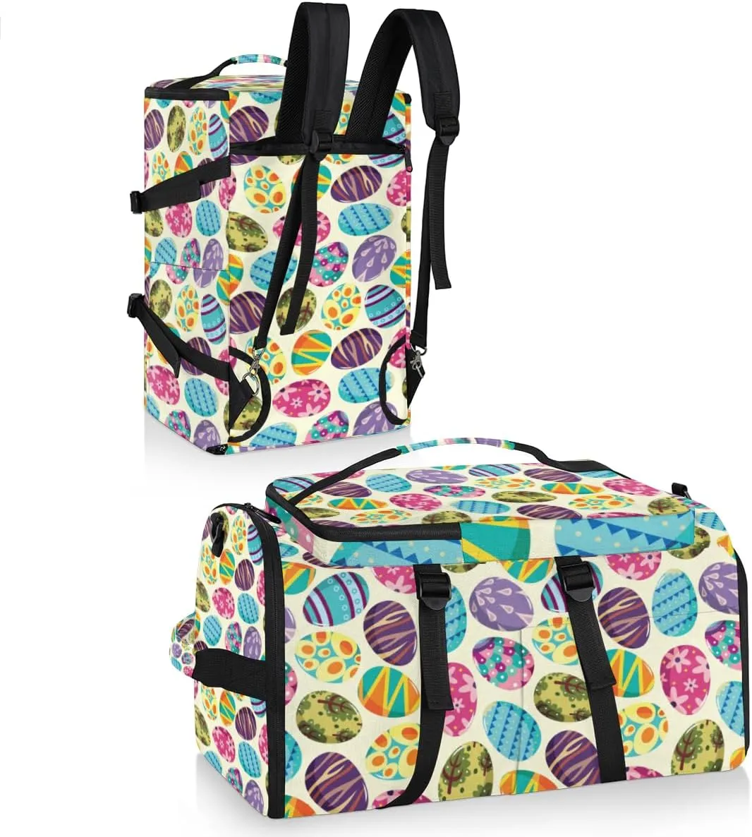 Large Sports Gym Bag With Shoe & Laptop Compartment 47L Waterproof Travel Duffel Bags for Men Women Colorful Cartoon Eggs Luggage Backpack Duffle Bag