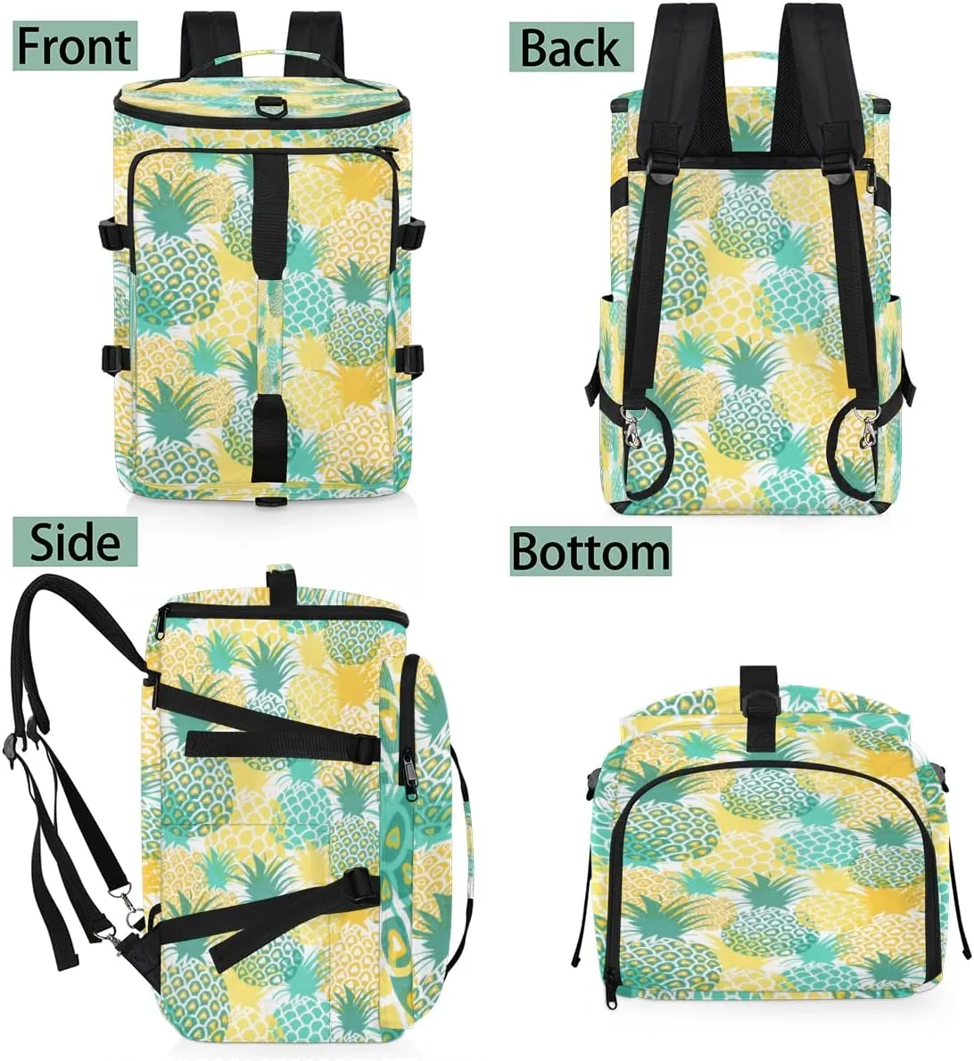 Large Sports Gym Bag With Shoe & Laptop Compartment 47L Waterproof Travel Duffel Bags for Men Women Pineapple Fruit Print Luggage Backpack Duffle Bag