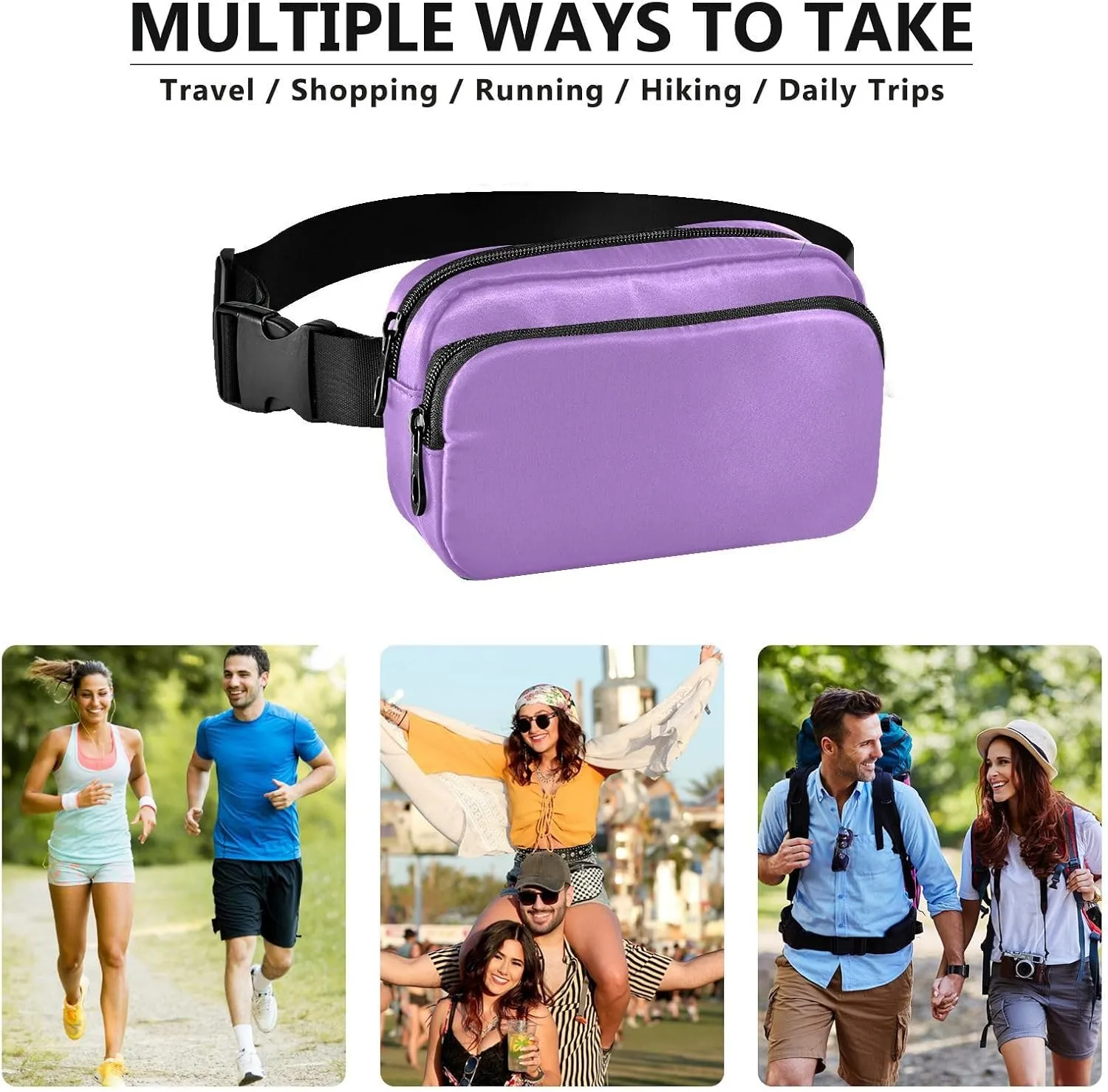Lavender Belt Bag Crossbody Lemon Bags Unisex Mini Belt Bag with Adjustable Strap