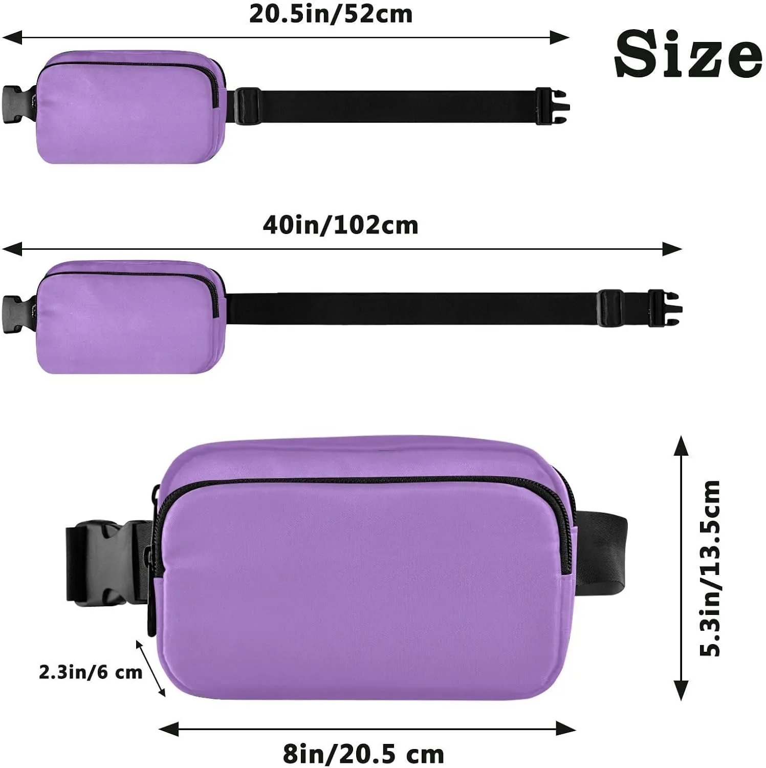Lavender Belt Bag Crossbody Lemon Bags Unisex Mini Belt Bag with Adjustable Strap