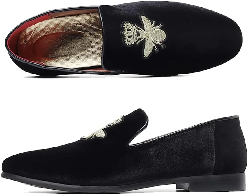 LCQL Men's Luxury Velvet Penny Loafer Shoes Noble Slip-on Suede Loafers Smoking Slippers Plus Size 7-13