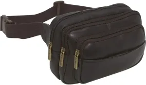 Le Donne Leather Waist Bag - Fashionable & Luxury 4-Compartment Bag - Adjustable Fanny Pack For Men & Women - Essentials For Running, Hiking & Everything Bag(Cafe)