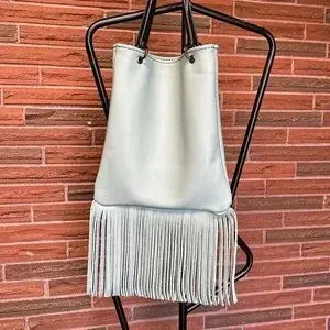 Leather Fringe Tote Bag