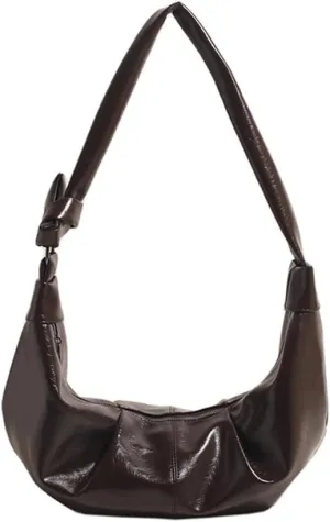 Leather Sling Crescent Bag Trendy Crossbody Sling Dumpling Bag Hobo Half Moon Shoulder Bag Crescent Crossbody Bag
