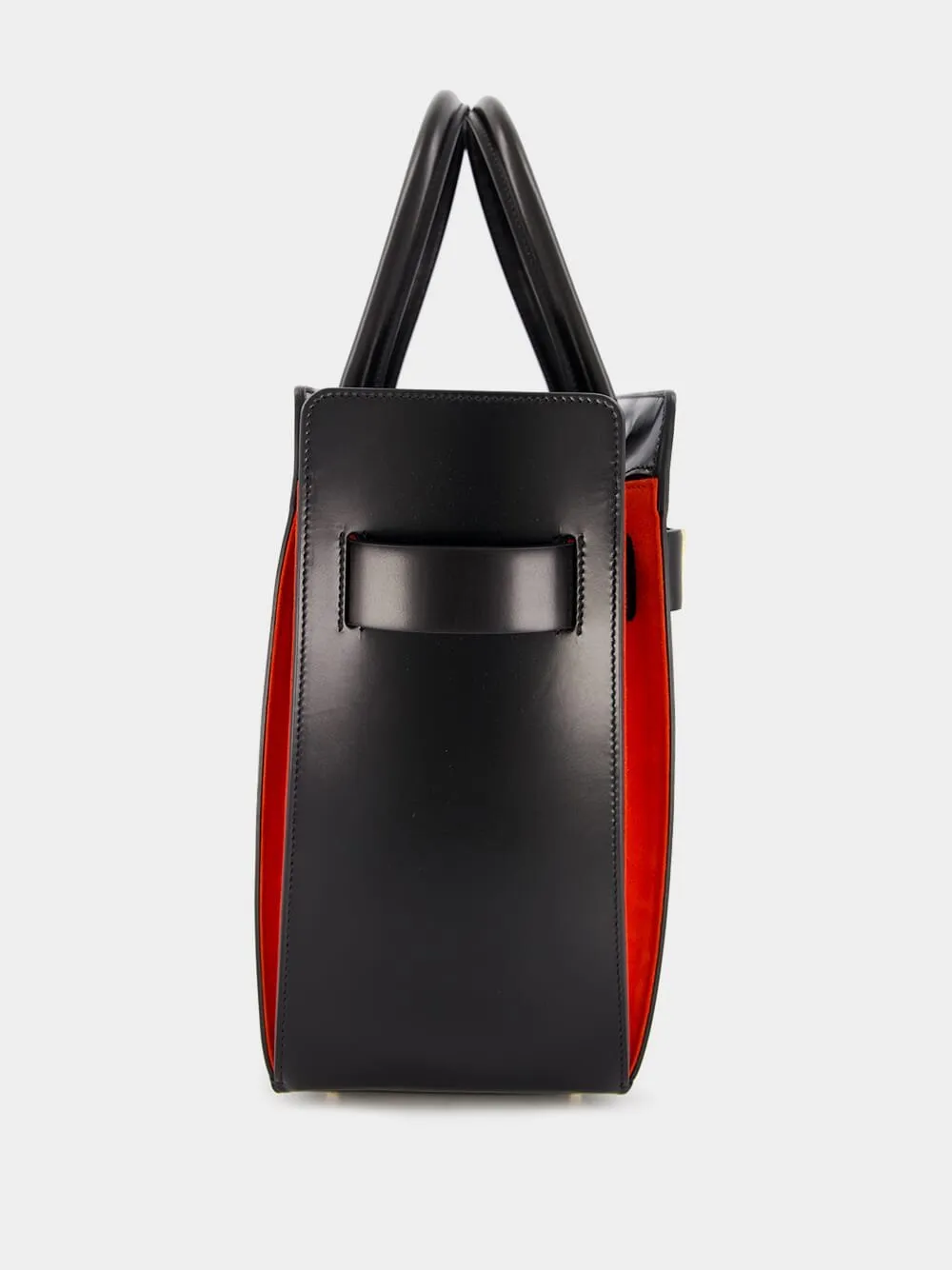 Leather Tote Bag With Gancini Buckles