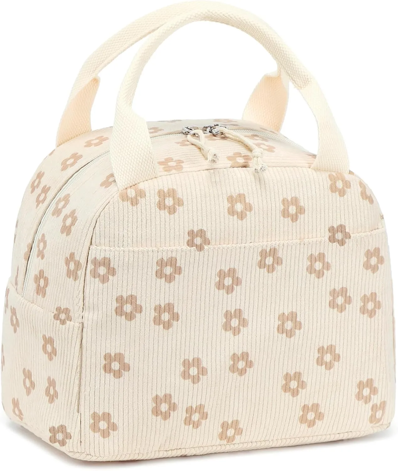 LEDAOU Lunch Box for Women Insulated Lunch Bag Corduroy Lunch Tote Bags Leakproof Cooler Lunch Case for Travel Work Picnic