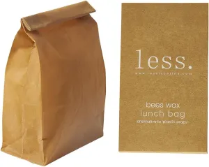 Less. Reusable Beeswax Lunch Bags, Size M (sandwich) Zero Waste Cotton Lunch Wrap, Plastic Free Alternative Storage Bag