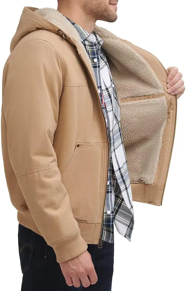 Levi's Mens Workwear Cotton Canvas Hooded Bomber Jacket (Regular & Big & Tall Sizes)