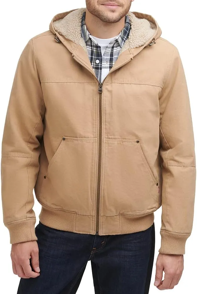 Levi's Mens Workwear Cotton Canvas Hooded Bomber Jacket (Regular & Big & Tall Sizes)