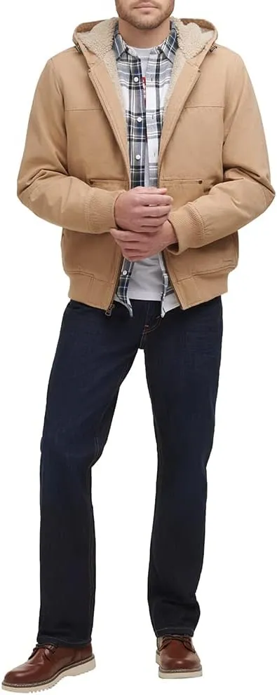 Levi's Mens Workwear Cotton Canvas Hooded Bomber Jacket (Regular & Big & Tall Sizes)