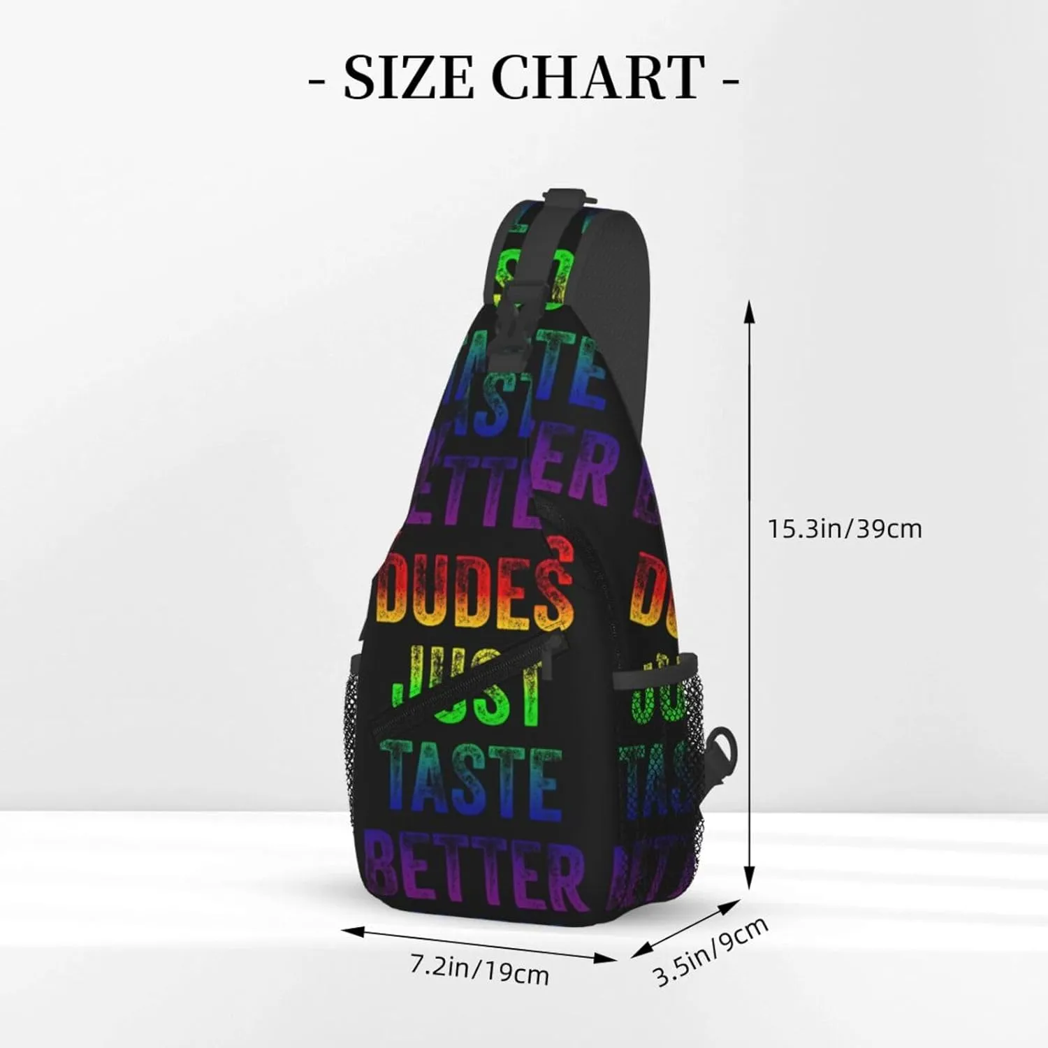 Lgbt Pride Rainbow Gay Dudes Just Taste Better Chest Sling Bag Crossbody Shoulder Backpack Bag Gym Cycling Daypack Travel Hiking Cross Bag