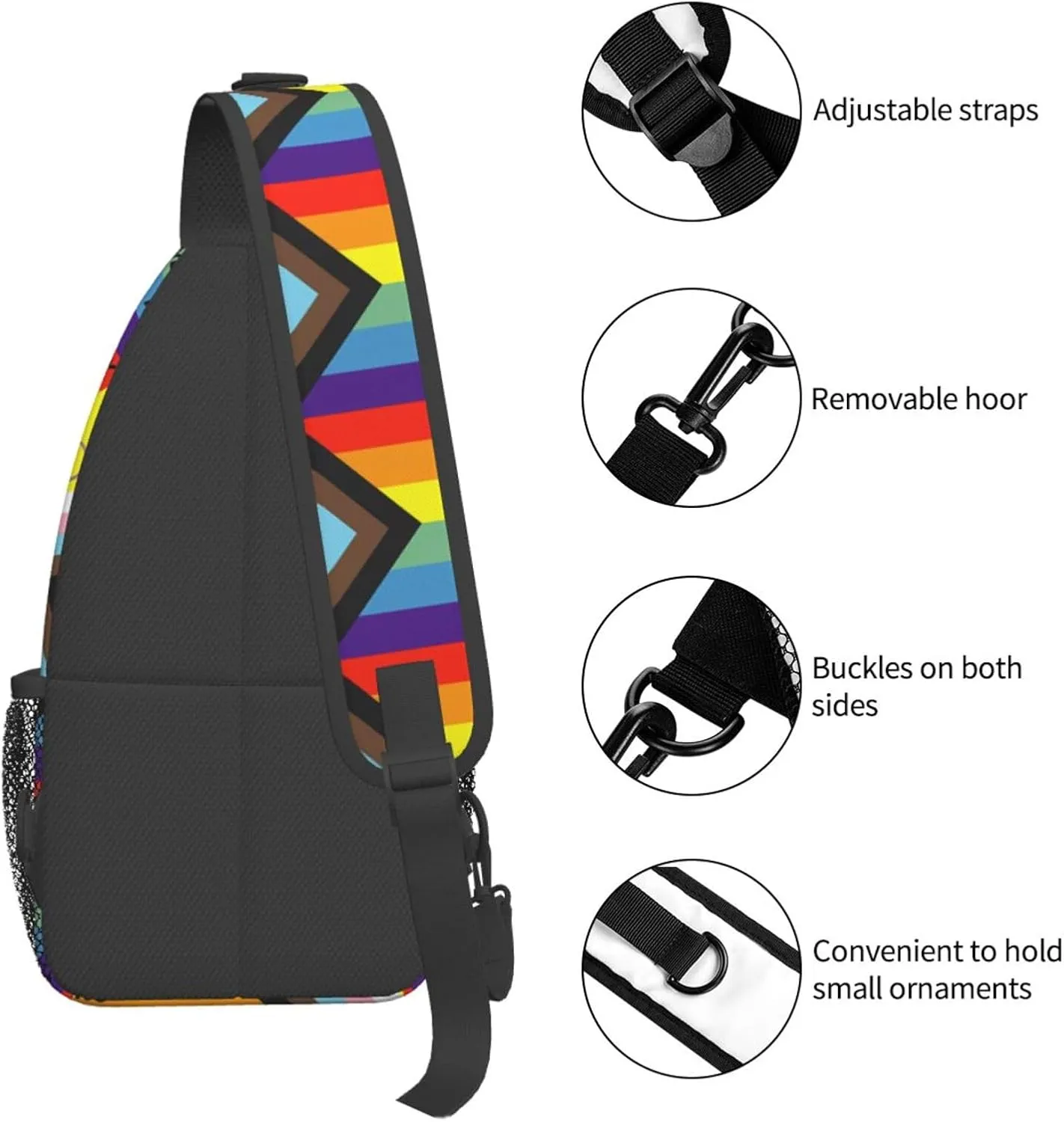 Lgbt Pride Rainbow Gay Every One Is Welcome Here Chest Sling Bag Crossbody Shoulder Backpack Bag Gym Cycling Daypack Travel Hiking Cross Bag