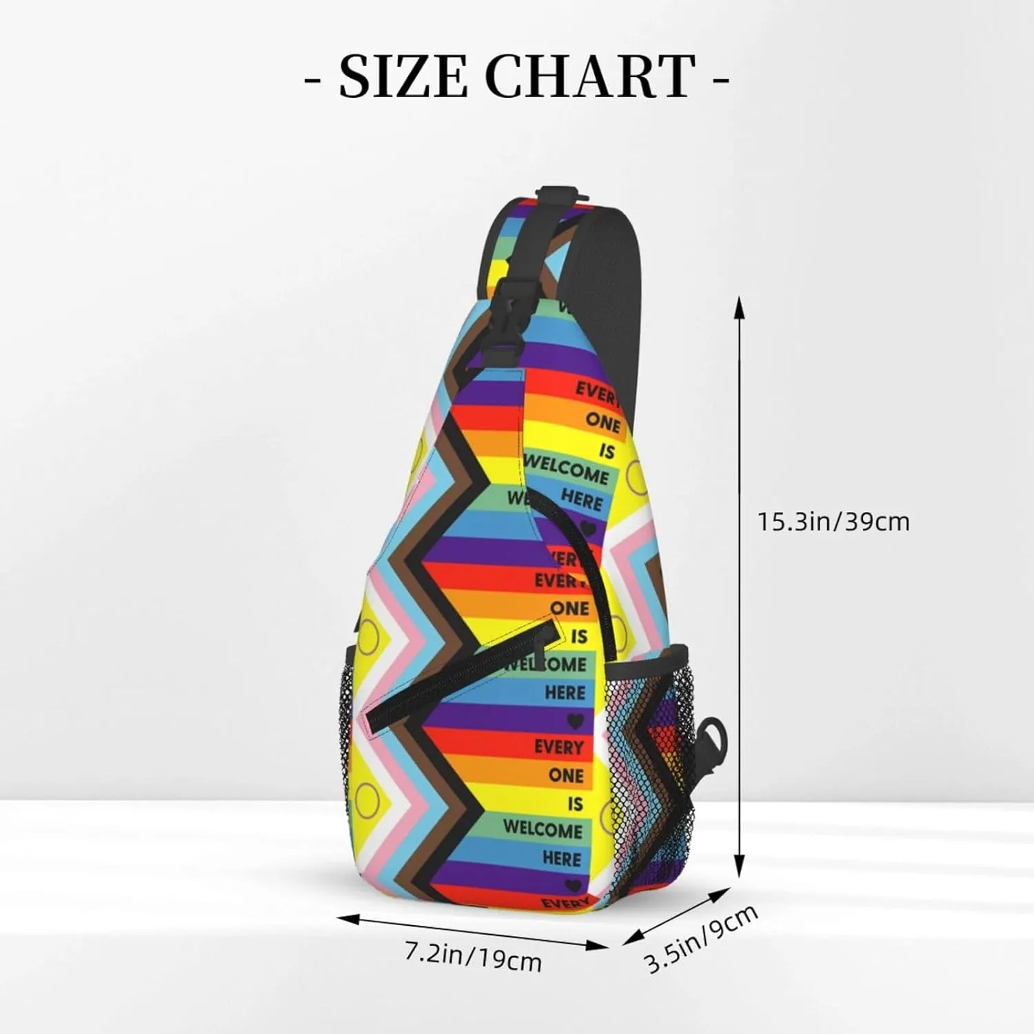 Lgbt Pride Rainbow Gay Every One Is Welcome Here Chest Sling Bag Crossbody Shoulder Backpack Bag Gym Cycling Daypack Travel Hiking Cross Bag