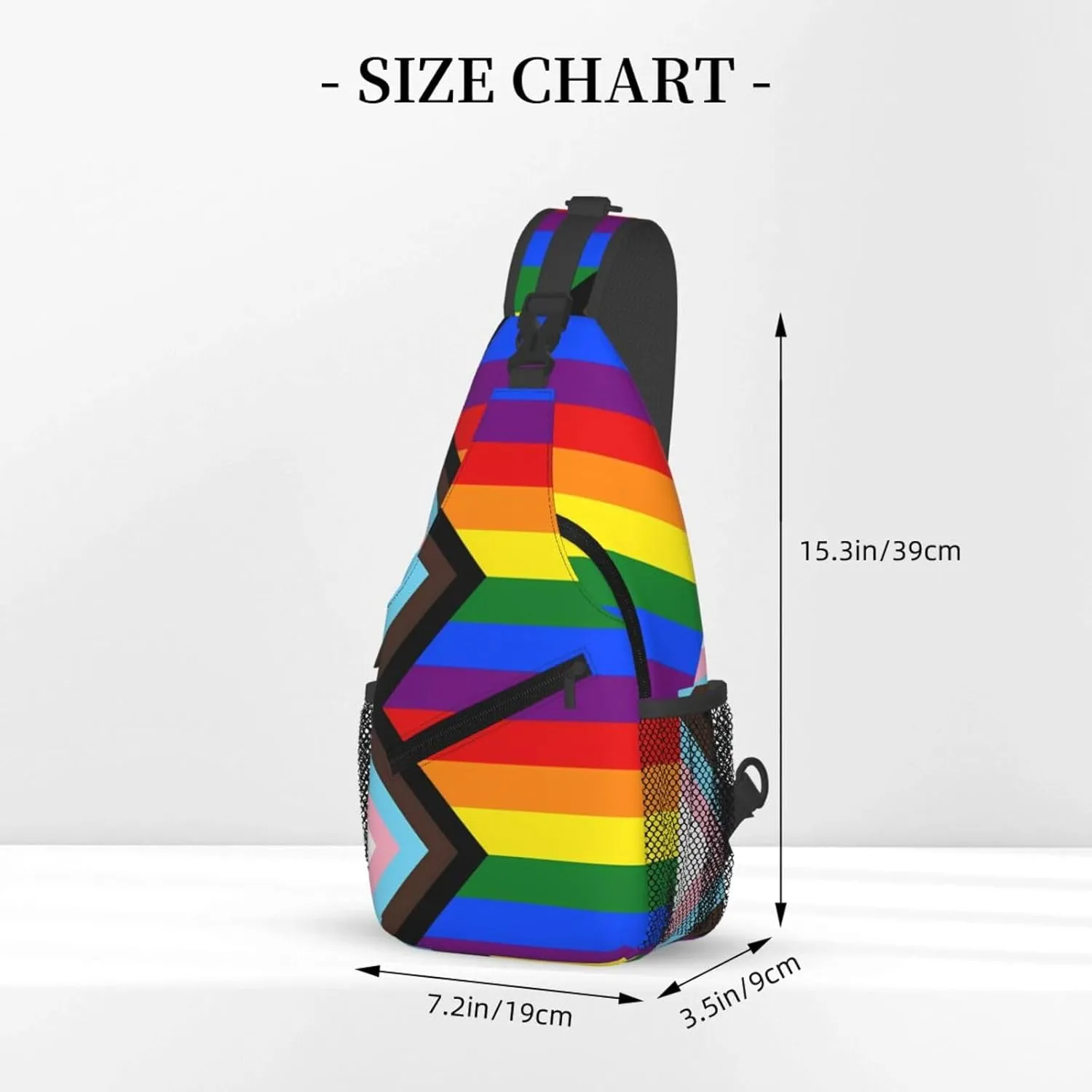 Lgbt Pride Rainbow Gay Progress Pride Flag Chest Sling Bag Crossbody Shoulder Backpack Bag Gym Cycling Daypack Travel Hiking Cross Bag
