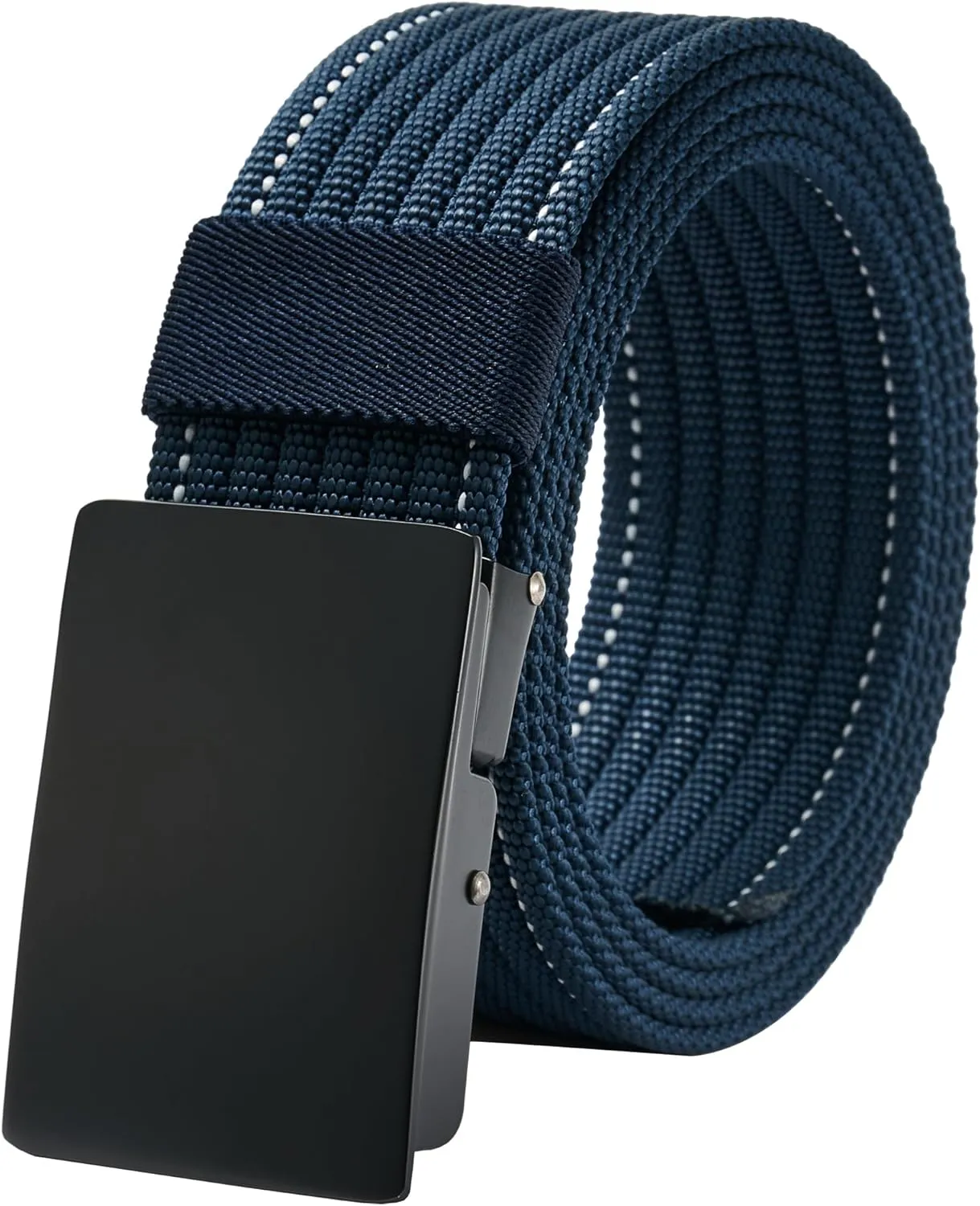 LionVII Men Nylon Web Belts - Metal Buckle, Fully Adjustable Belt Strap for Work, Easy Trim to Fit 28-49" Waist