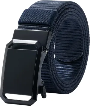 LionVII Ratchet Belts for Men - Fashion Belt Man Nylon Fabric 1 3/8" for Casual Jeans - Adjustable Trim to Fit 27-49" Waist
