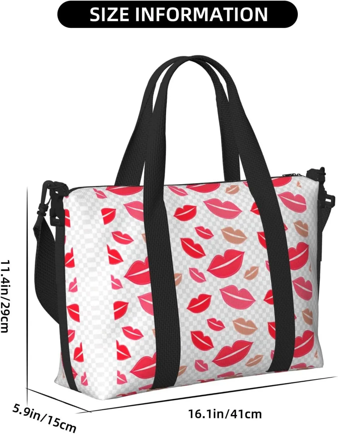 Lips Travel Duffel Bag Carry On Tote Bags For Men,Weekender Overnight Bag,Sports Tote Gym Bag