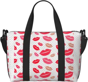Lips Travel Duffel Bag Carry On Tote Bags For Men,Weekender Overnight Bag,Sports Tote Gym Bag
